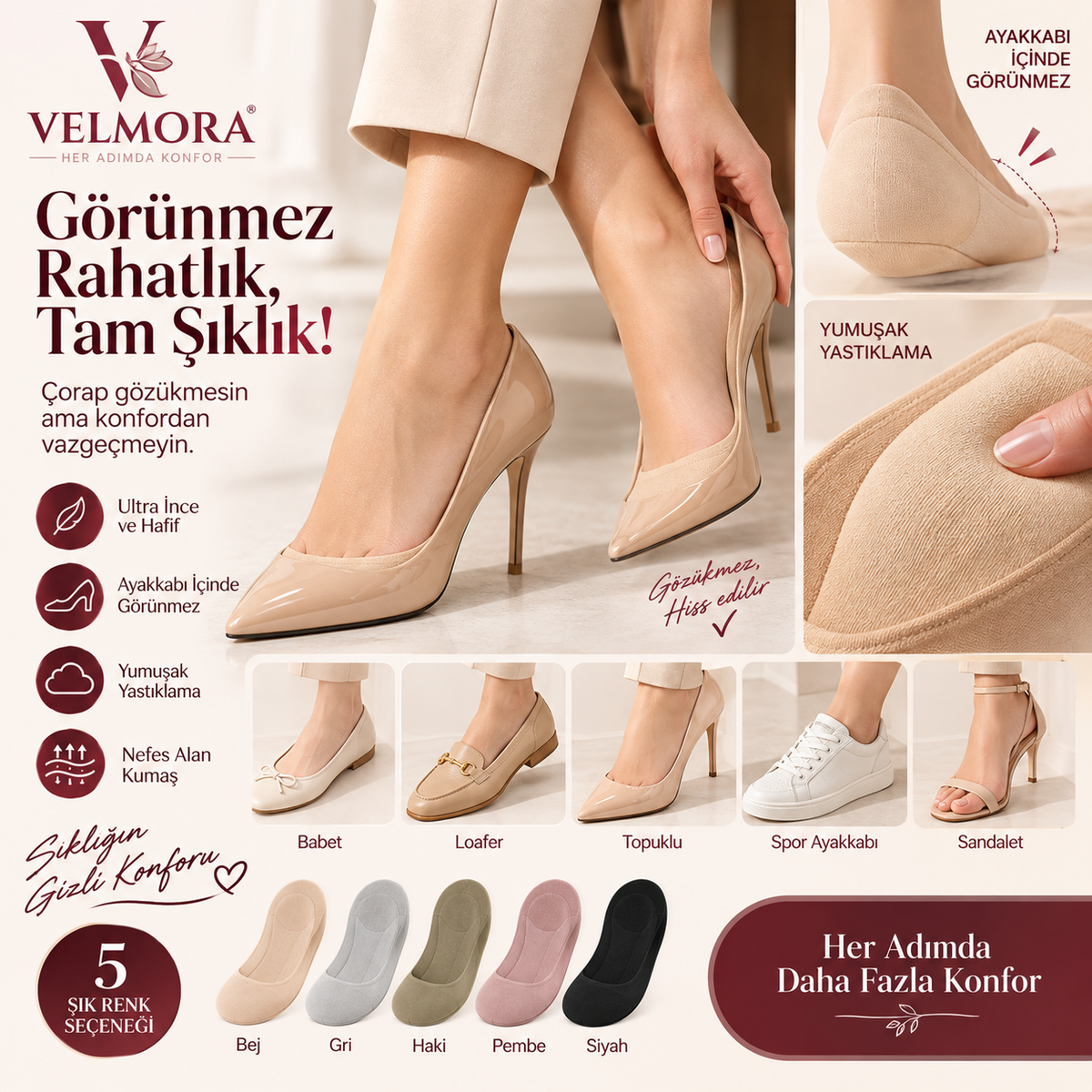 Velmora™ Yastıklamalı Konfor Çorabı