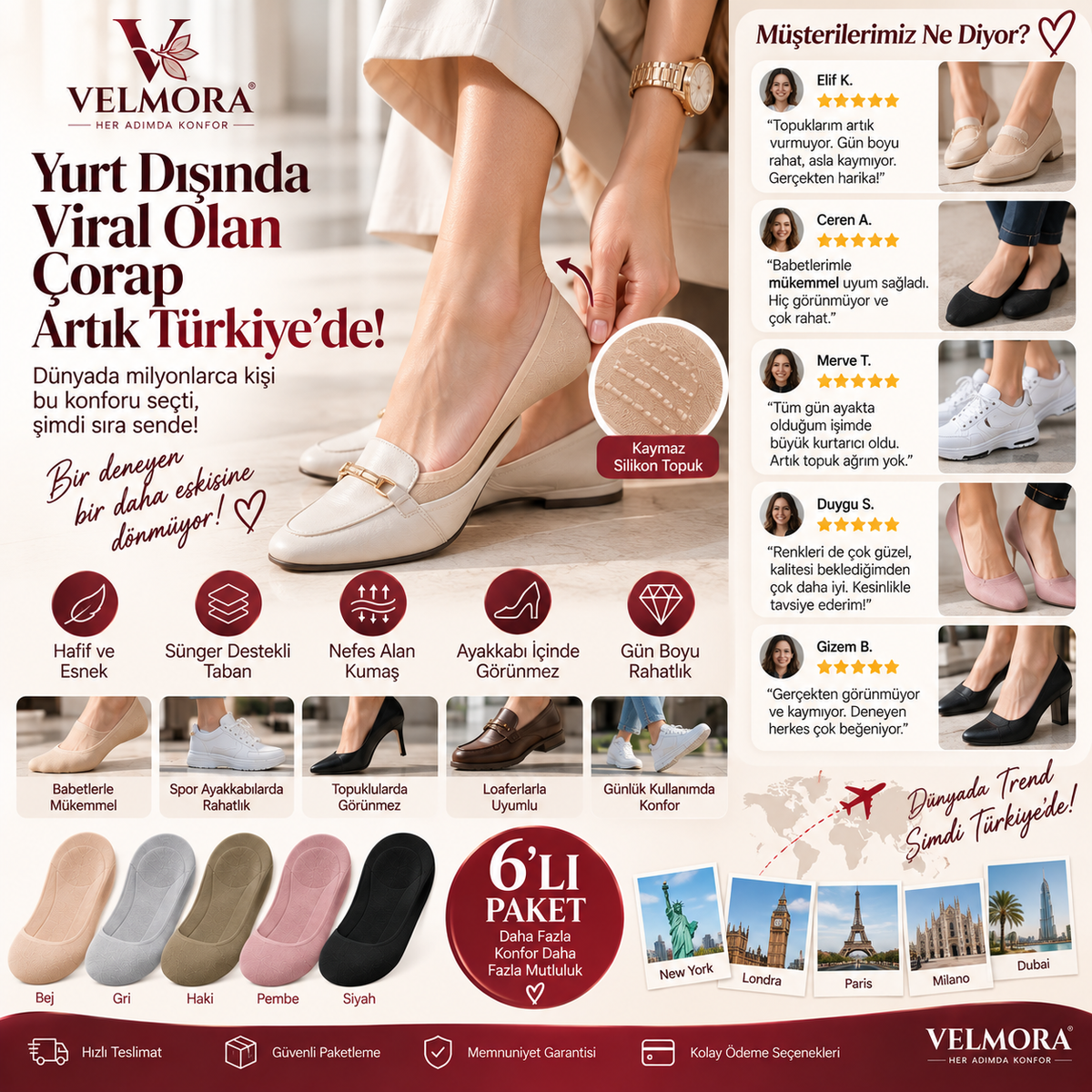 Velmora™ Yastıklamalı Konfor Çorabı