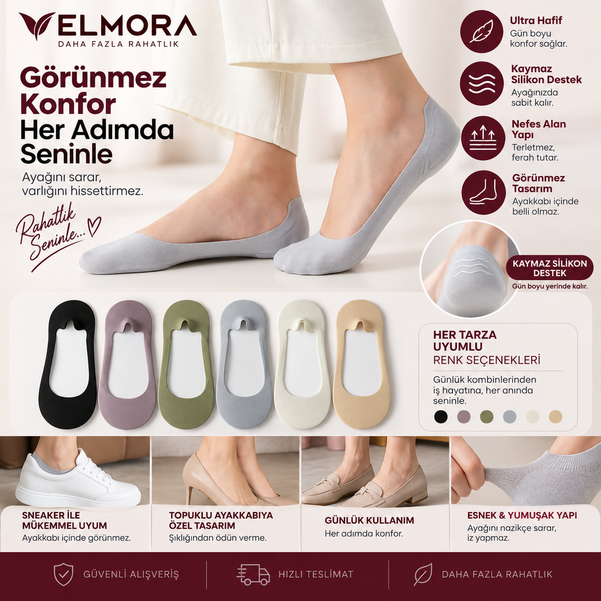 Velmora™ Yastıklamalı Konfor Çorabı