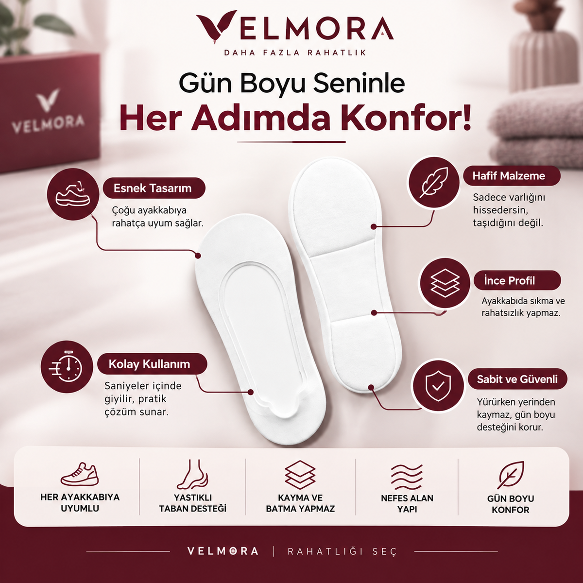 Velmora™ Yastıklamalı Konfor Çorabı