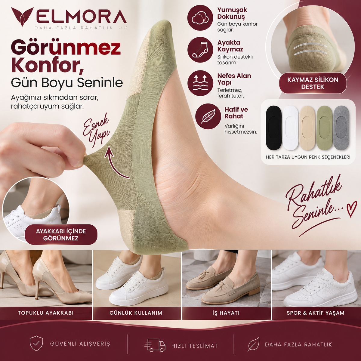 Velmora™ Yastıklamalı Konfor Çorabı