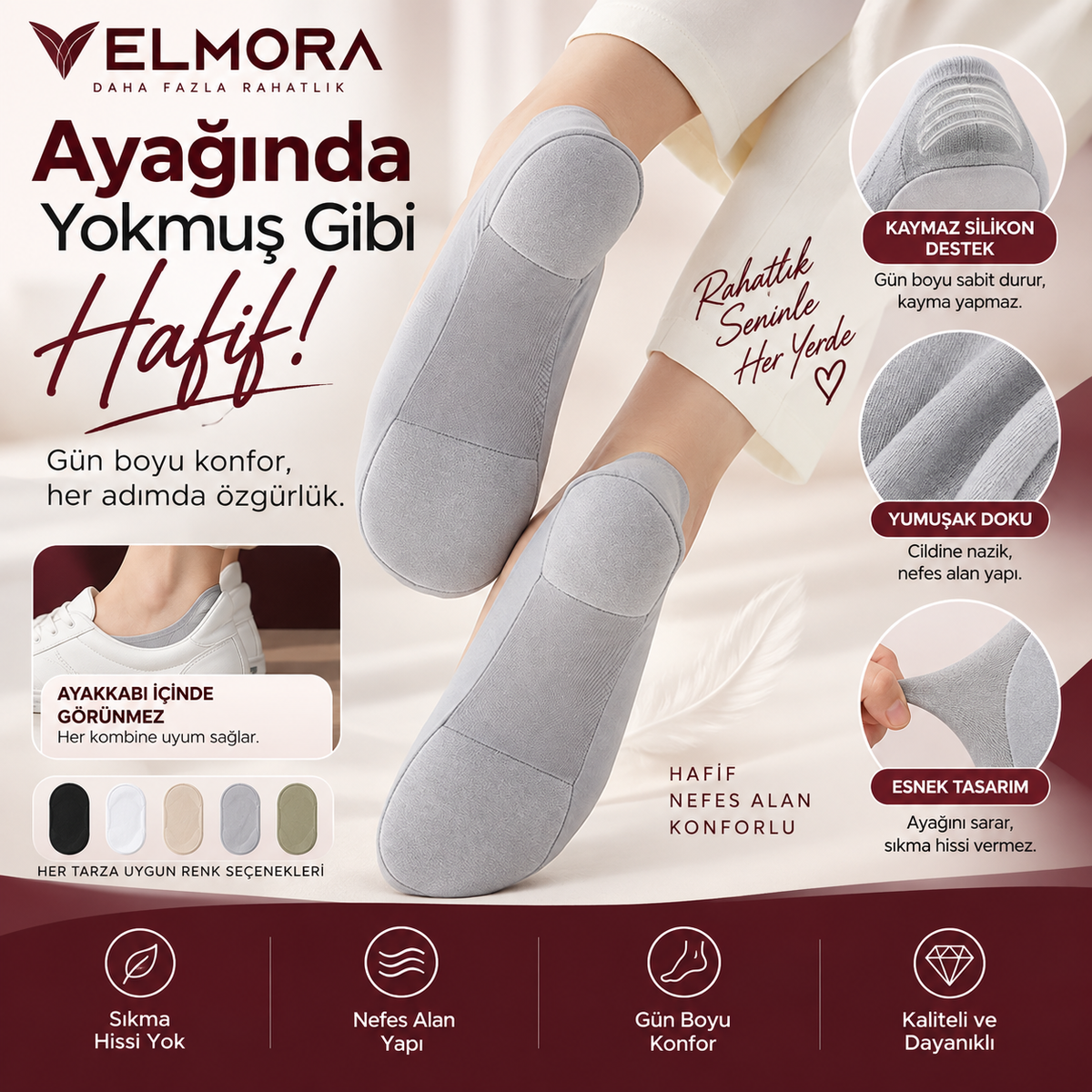 Velmora™ Yastıklamalı Konfor Çorabı